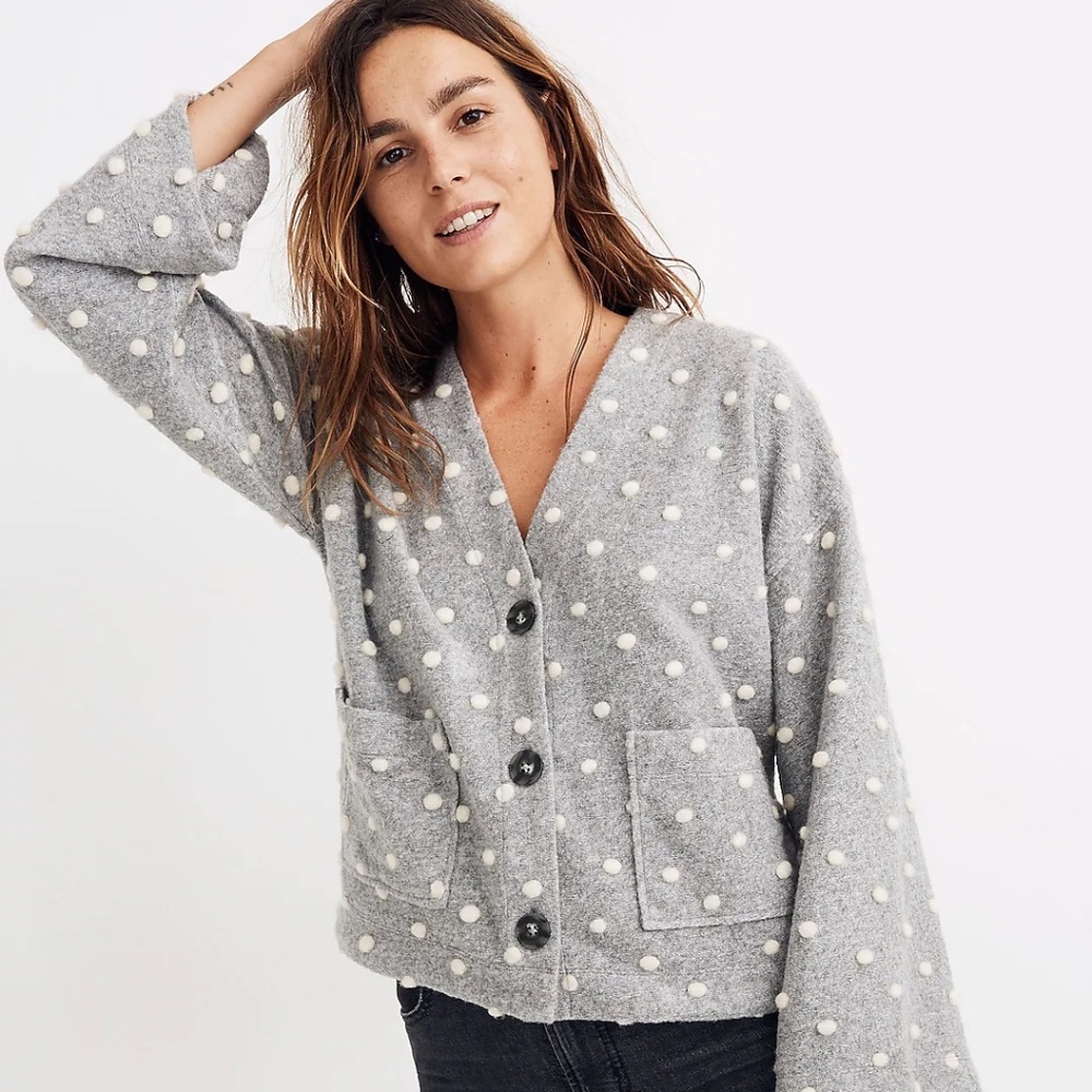 Madewell Texture & Thread Boxy Bobble Cardigan